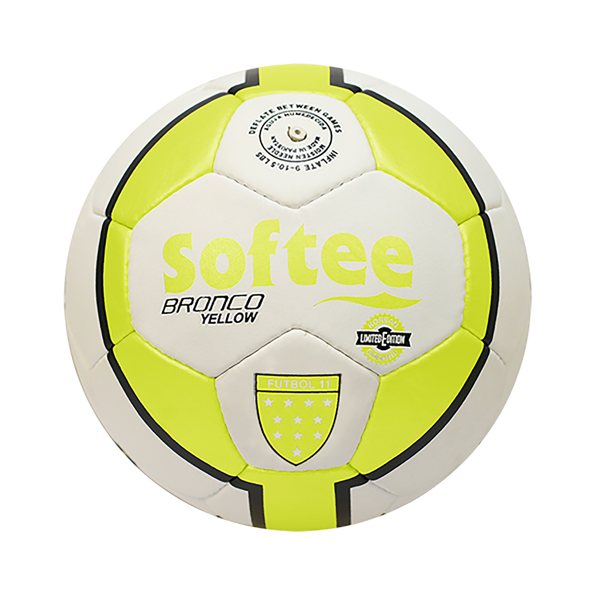 balón softee bronco limited edition amarillo flúor fútbol 11