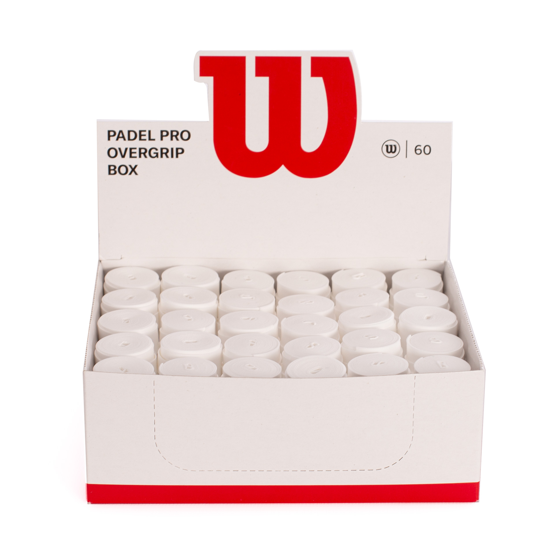 caja 60 overgrips wilson padel blanco pro 1