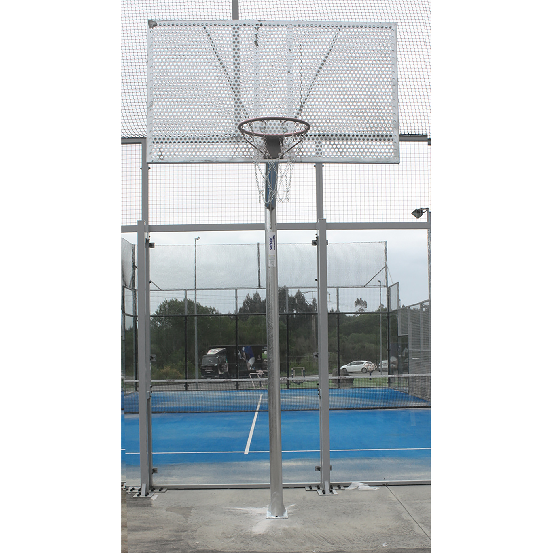 jgo canastas antivandalicas baloncesto new tubo 114 mm galvanizadas -incluye aros, redes y tableros- 4