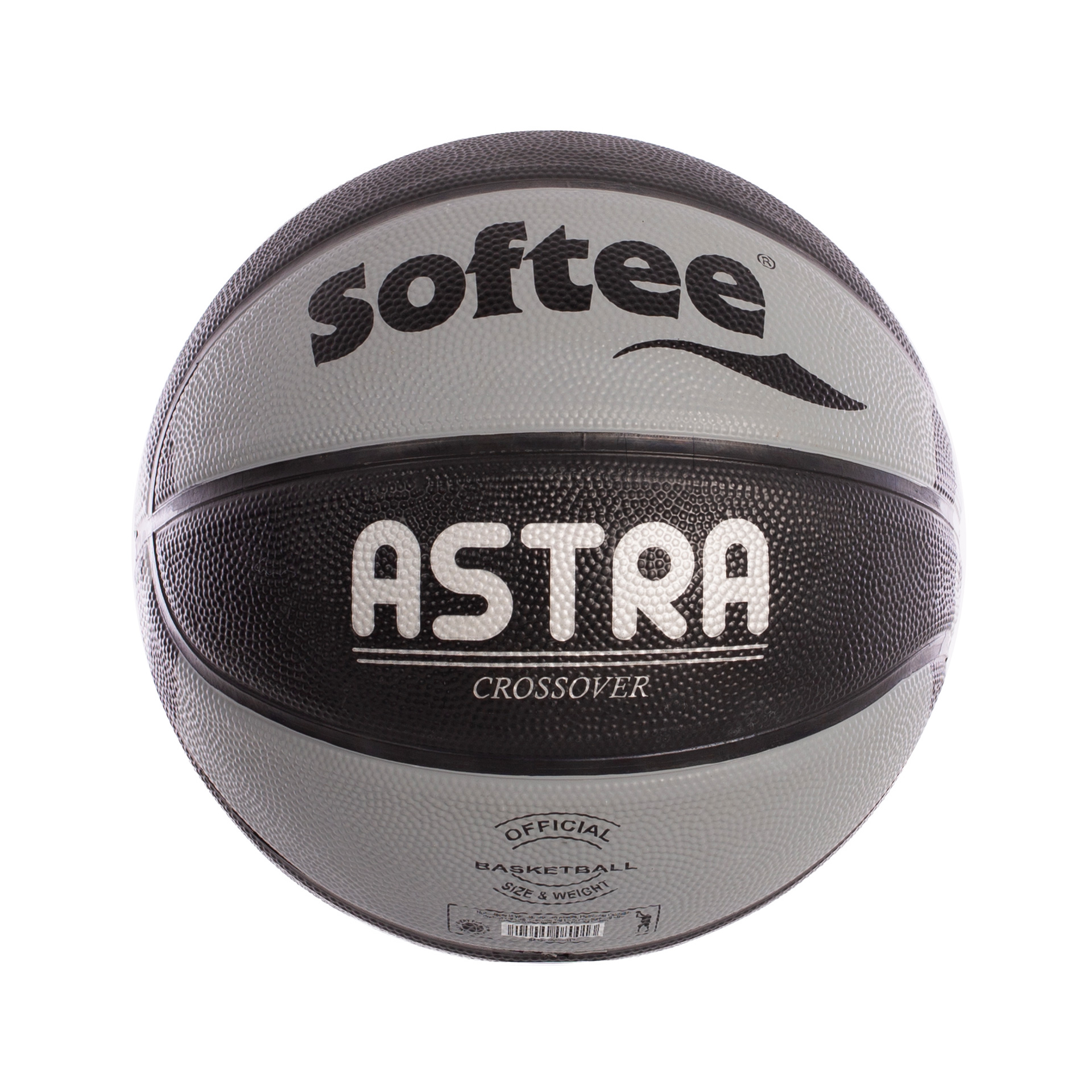 balón baloncesto nylon softee astra negro plata 5