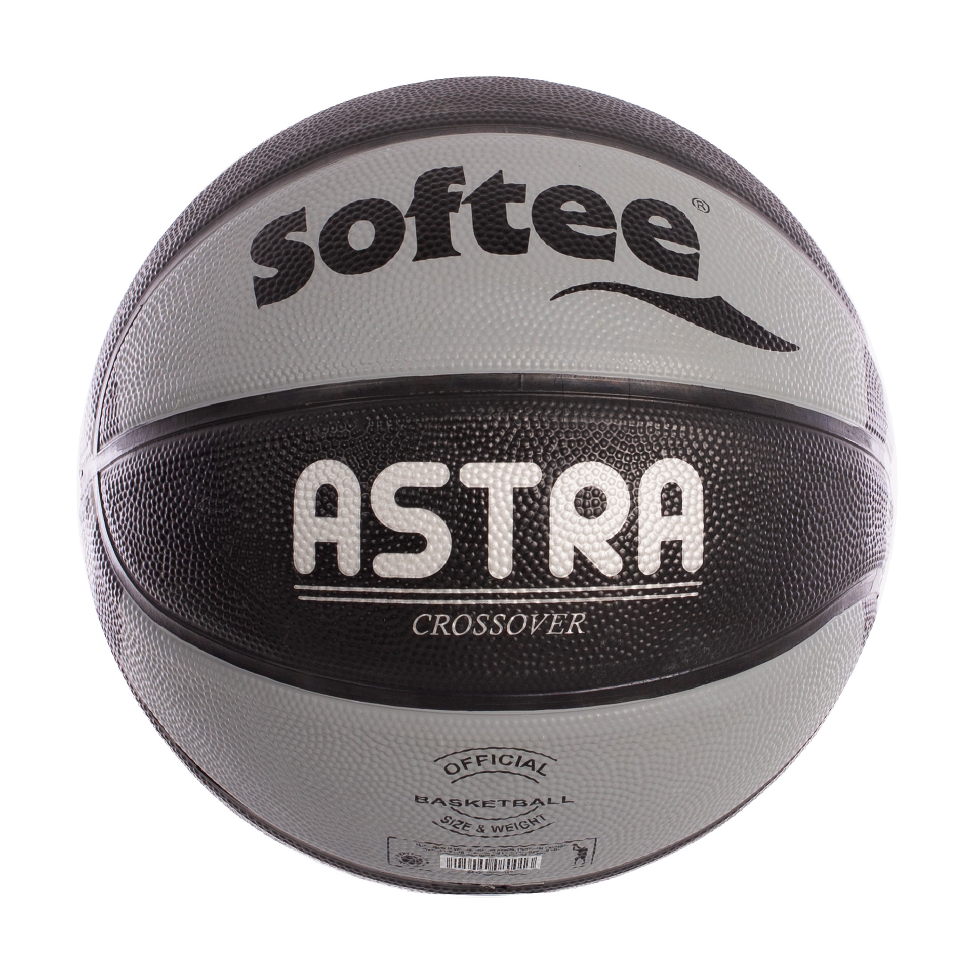 balón baloncesto nylon softee astra negro plata 6 1