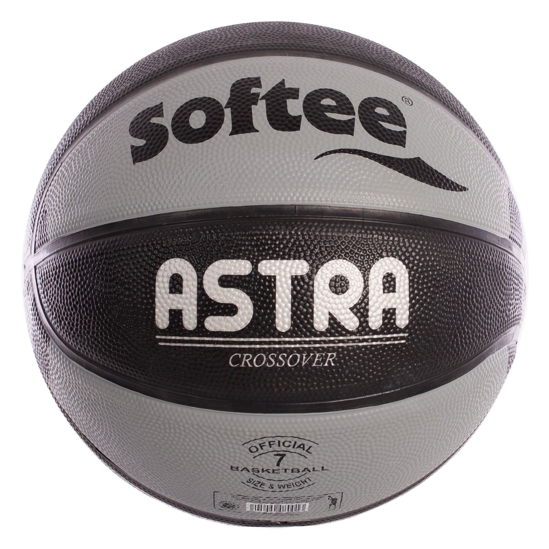 balón baloncesto nylon softee astra negro plata 7
