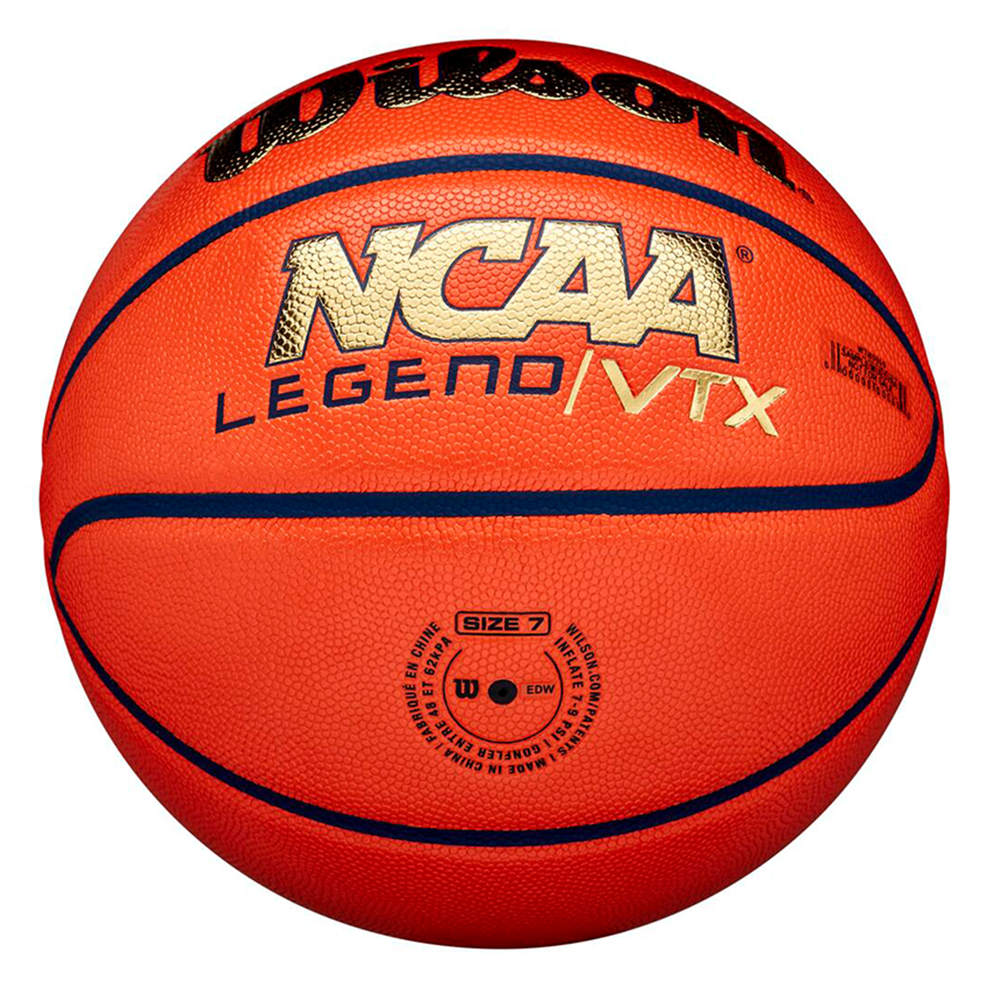 balón baloncesto wilson ncaa legend vtx bskt orange/gold talla 7 3