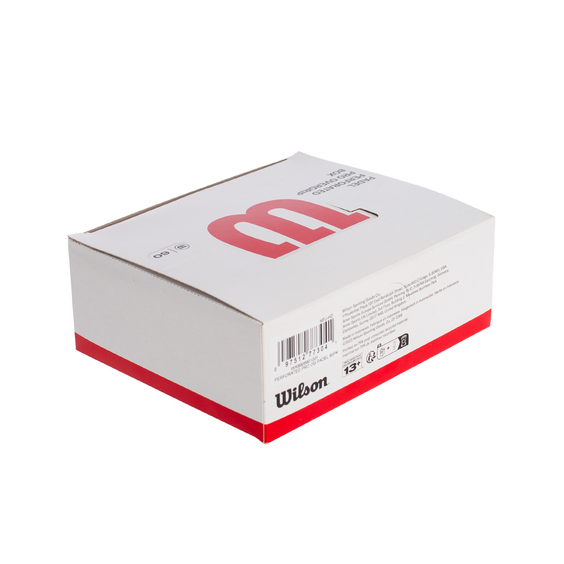 caja 60 overgrips wilson padel blanco pro perforados 6