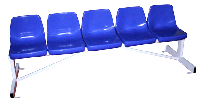 banco metálico con asientos pvc-5 plazas-