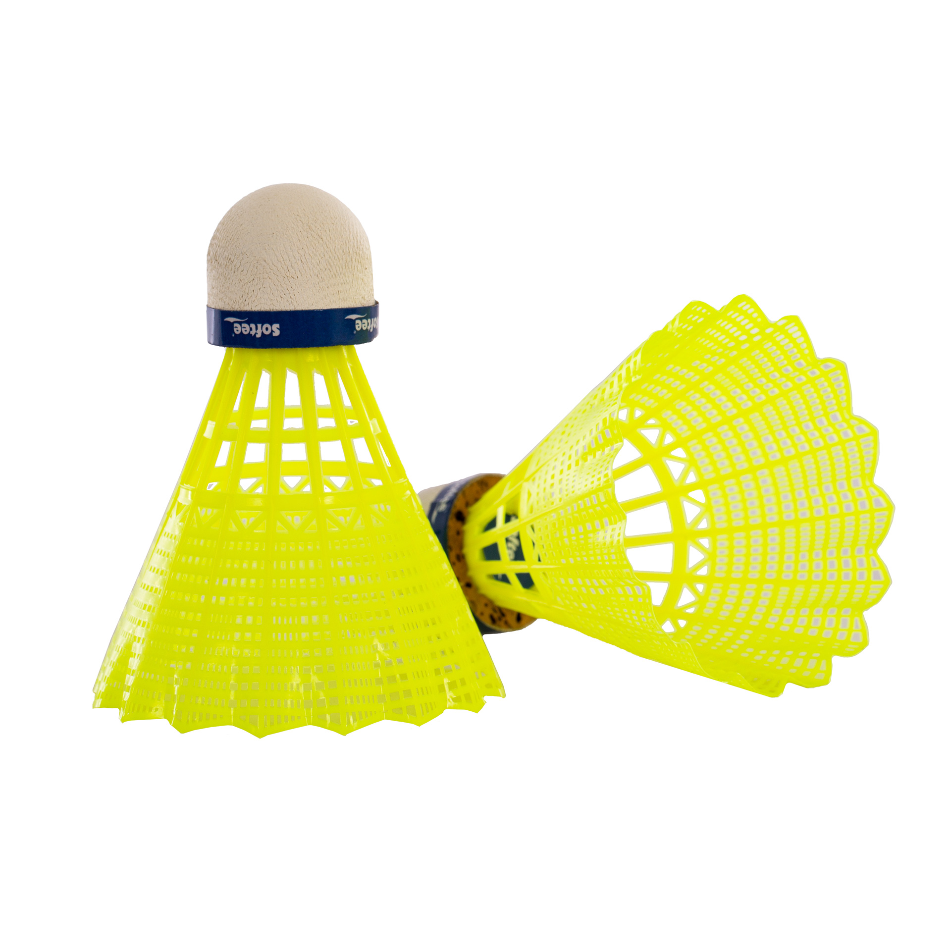 volantes badminton softee nylon ii 6uds amarillo 2