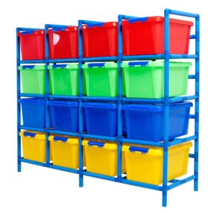 Estanteria tubular con cajoneras