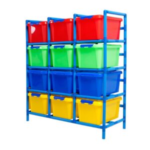 Estantería tubular con cajoneras 4 x 3