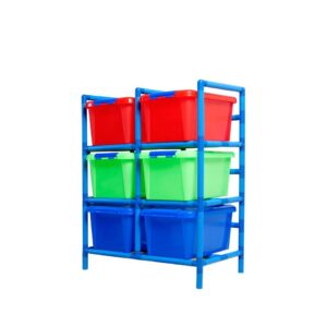 Estantería tubular con cajoneras 3 x 2