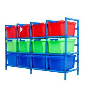 Estantería tubular con cajoneras 3 x 4