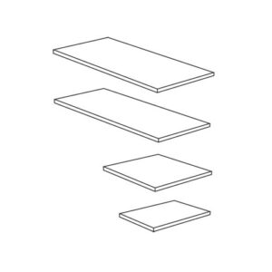 Balda horizontal 1/1. Medidas: 76 x 37,5 x 1,8 cm.