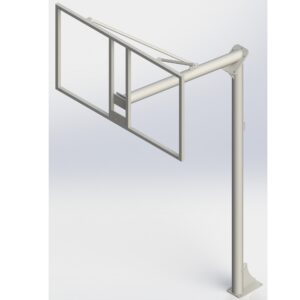 JUEGO DE 2 CANASTAS BALONCESTO MONOTUBO NEW TUBO 114 MM FIJAS  -SIN TABLERO, ARO- CON BASE DE ANCLAJE